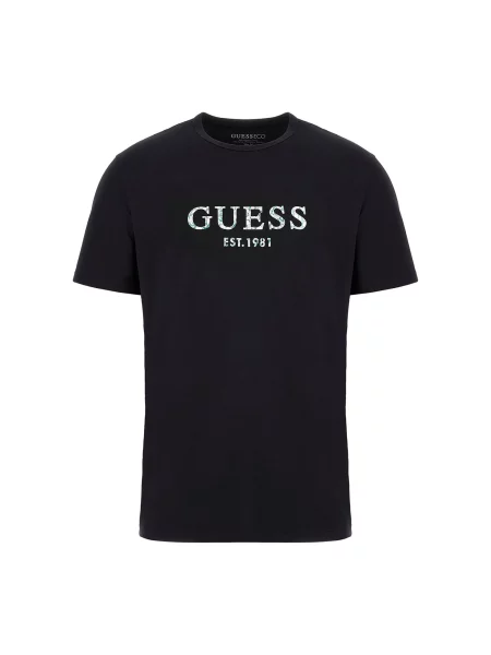 GUESS Tricou negru alb