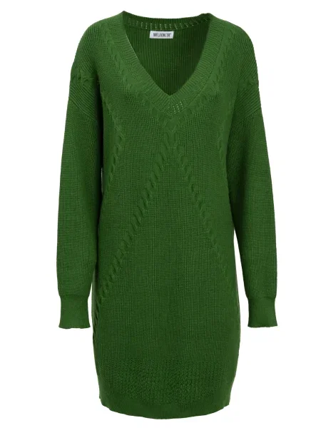 Influencer Rochie tricotat verde