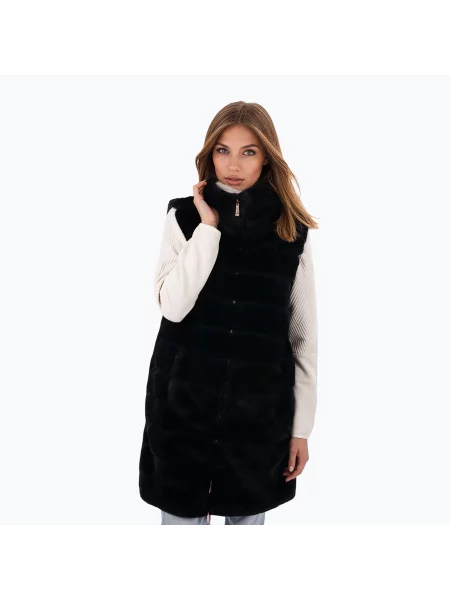Vestă pentru femei Aulp Carra Faux Fur black negru