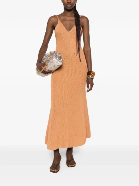 Rochie maxi Erika Cavallini tricotate maro