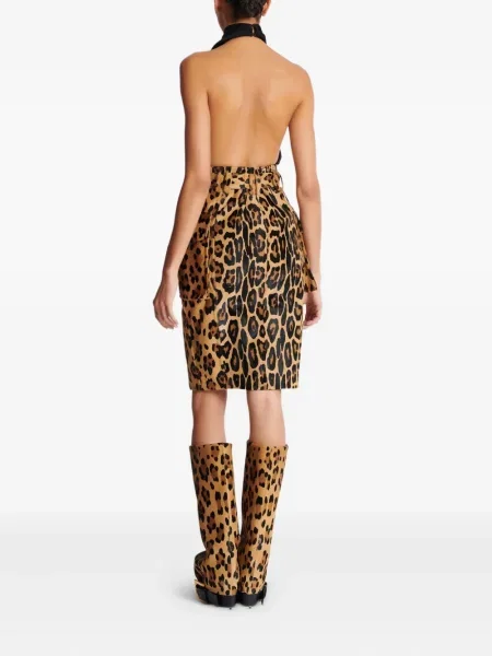 Fustă Balmain cu imagine cu model leopard
