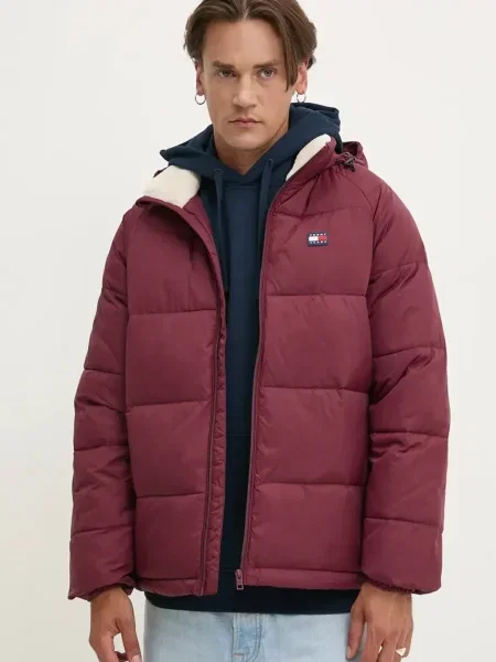 Kurtka jeansowa Tommy Jeans z długim rękawem czerwona