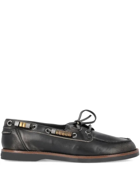Pantofi loafer Pinko cu șireturi din piele negru