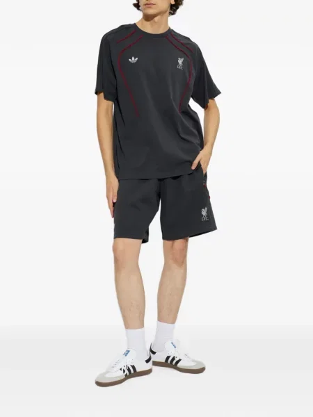 Pantaloni scurți Adidas cu broderie alergare în carouri roșu