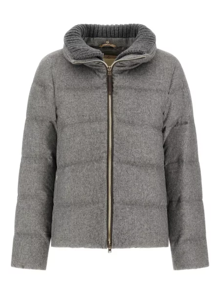 Gulerat jachetă matlasată Herno tricotate gri