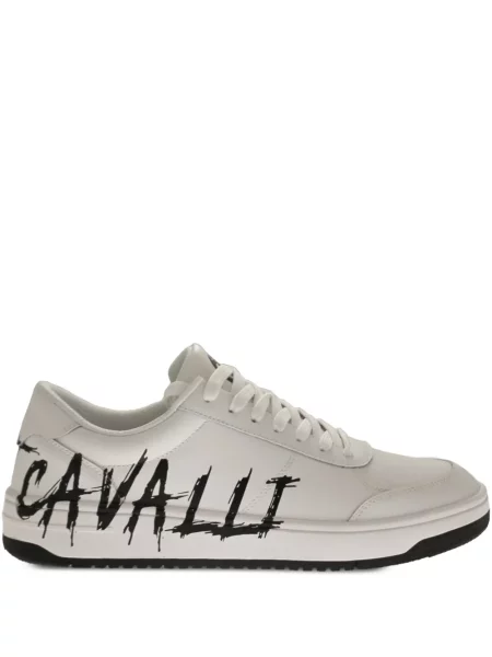 Sneakerși Just Cavalli cu imagine alb