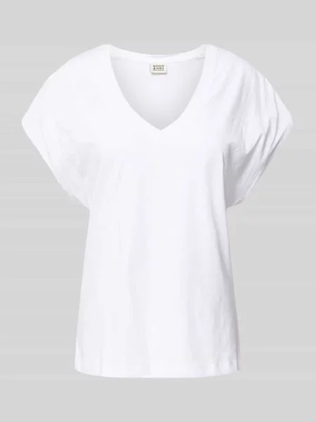 T-shirt z dekoltem w serek Scotch & Soda biała