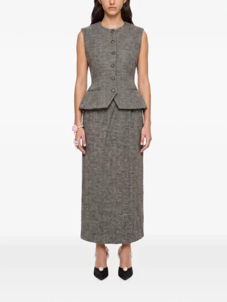 Geacă Magda Butrym cu model herringbone gri