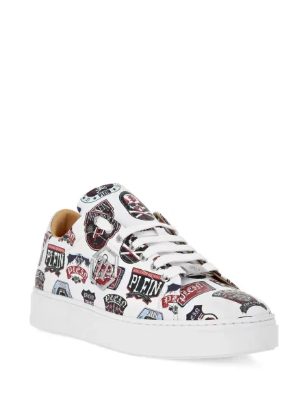 Sneakerși Philipp Plein cu petice alb