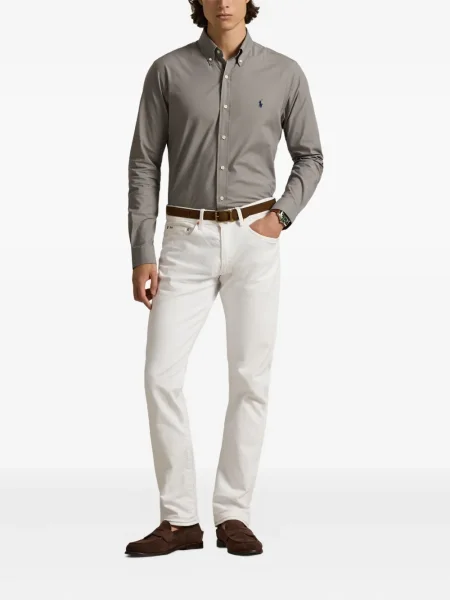 Dlouhá pruhovaná s límcem kšiltovka Polo Ralph Lauren modrá