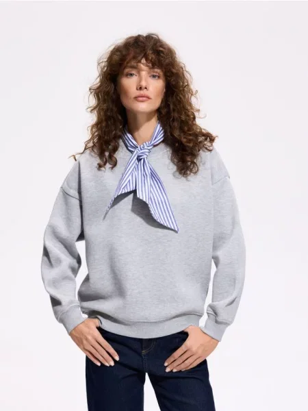 Reserved LADIES` JOGGING TOP & SCARF deschis gri