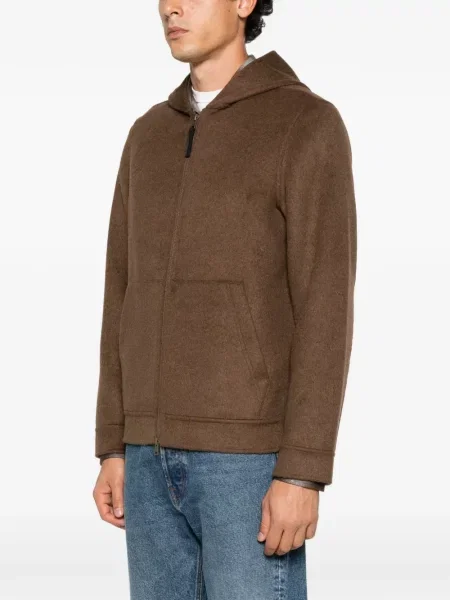 Geacă Woolrich cu glugă maro