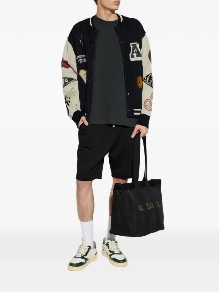 Tricou Allsaints cu broderie negru