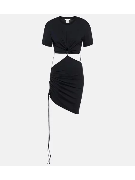 Sukienka koszulowa Nensi Dojaka z dżerseju garniturowa czarna