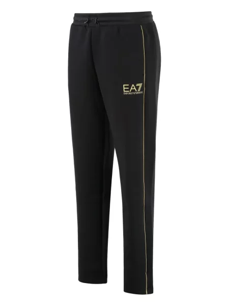 Pantaloni Ea7 Emporio Armani cu dungi cu imagine negru