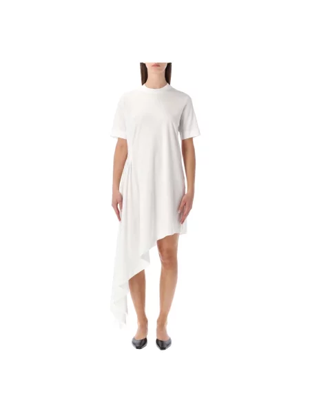 Sukienka koszulowa Loulou Studio asymetryczna garniturowa biała