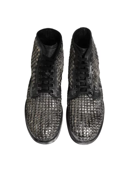 Buty do kostki Dolce And Gabbana skórzane z ćwiekami czarne