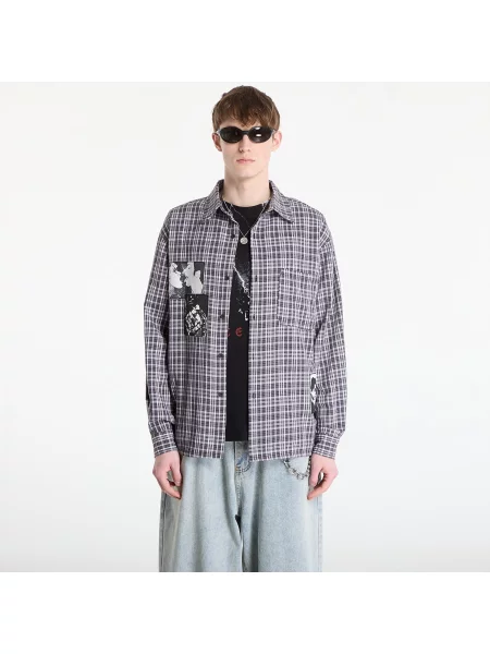 Риза Wasted Paris M Taunt Shirt Black Tartan M черно