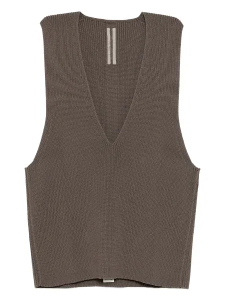 Vestă Rick Owens cu decolteu în V maro