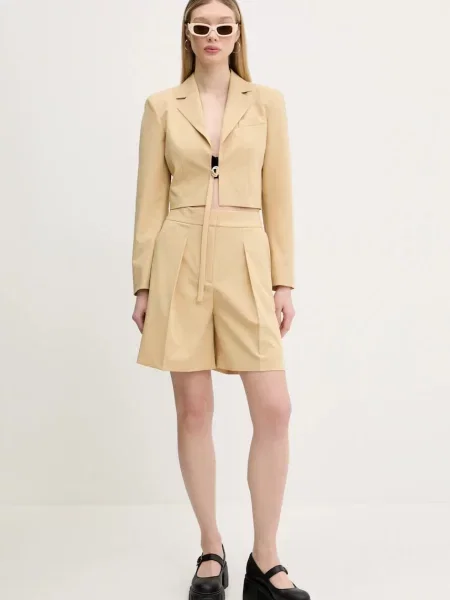 Піджак HUGO однобортний однотонний бежевий