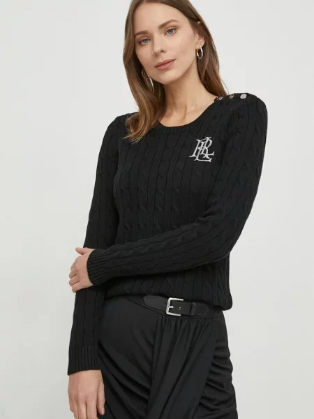 Пуловер Lauren Ralph Lauren черно
