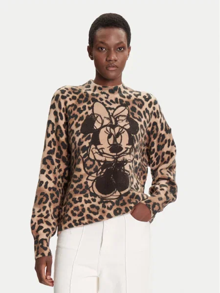 Πουλόβερ Desigual Minnie Sweater Tobacco L καφέ