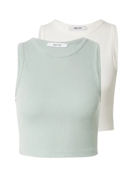 ABOUT YOU Top Dita verde alb