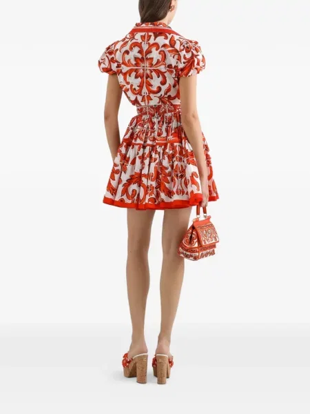 Fustă Dolce & Gabbana cu imagine din poplin alb
