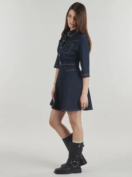 Rochie din denim Morgan albastru