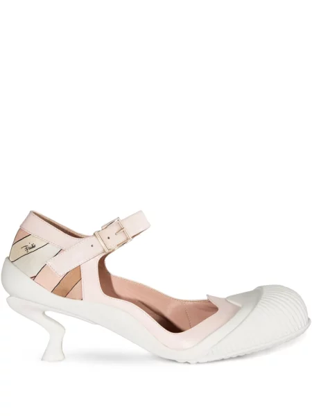 Pantofi cu toc Pucci alb