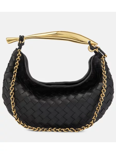 Geanta de piele Bottega Veneta Handle din piele negru