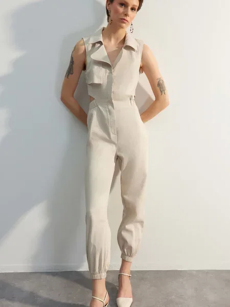 Salopetă Trendyol cu strasuri gri