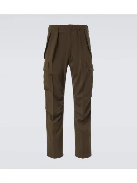 Vlněné cargo kalhoty Tom Ford zelené