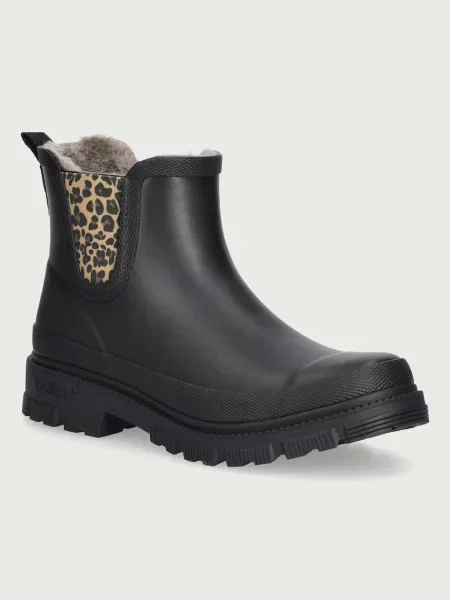 Verbenas cizme Wellington pentru femei LUA FUR SMOOTH COMBI ANIMAL negru