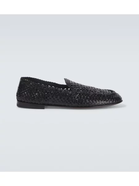 Usnjene loaferke Dolce&gabbana črna