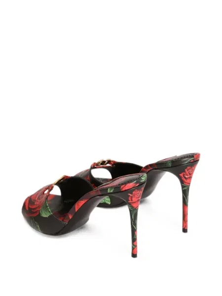 Papuci tip mules Dolce & Gabbana cu imagine negru