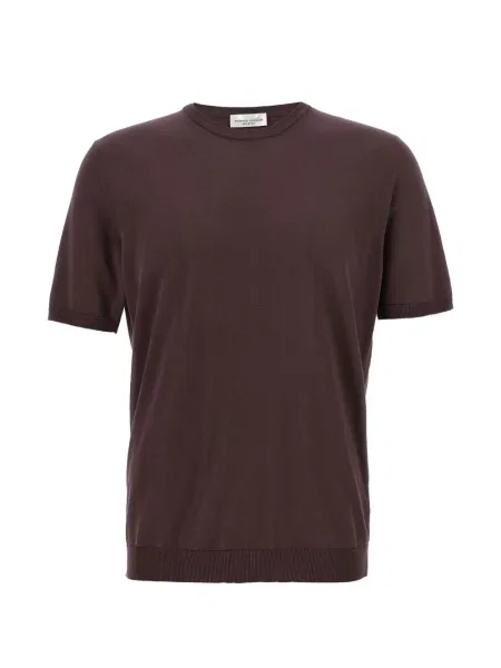 Scurt pulover Roberto Collina cu decolteu rotund violet