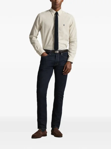 Frotir prugasta polo majica Polo Ralph Lauren s vezom plava