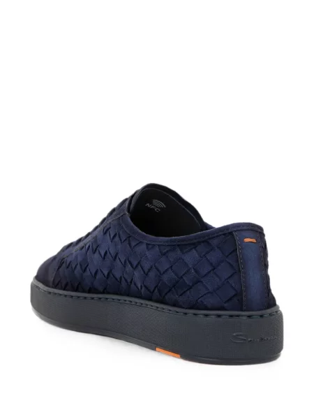 Sneakerși Santoni din piele albastru