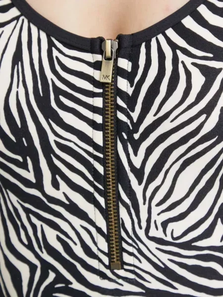 Costum de baie Michael Michael Kors cu imagine cu model leopard plasă negru