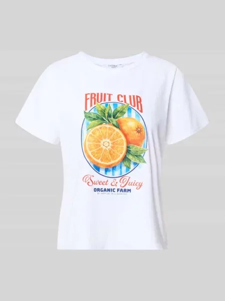 T-shirt z nadrukiem z motywem model Zabaione biała