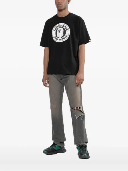 Tricou A Bathing Ape® cu imagine negru