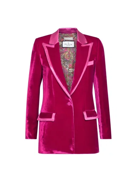 Marynarka Philipp Plein z wzorem paisley różowa