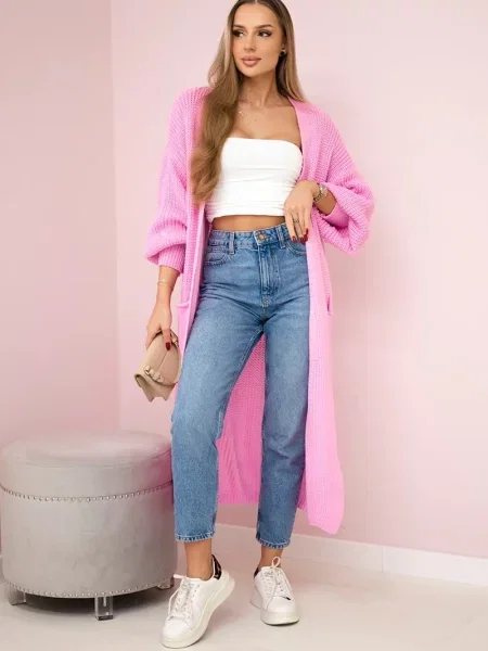 Lung cardigan Kesi Włoski albastru