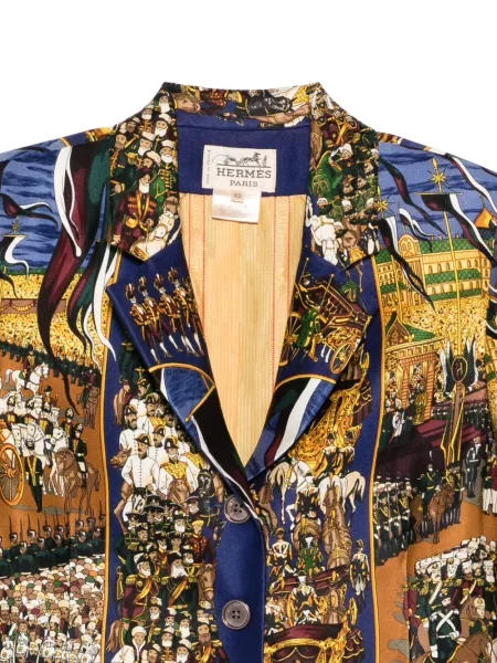 Hedvábná bunda Hermès Pre-owned modrá