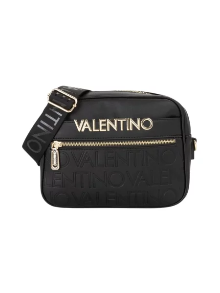 Lniana torebka crossbody Valentino By Mario Valentino czarna
