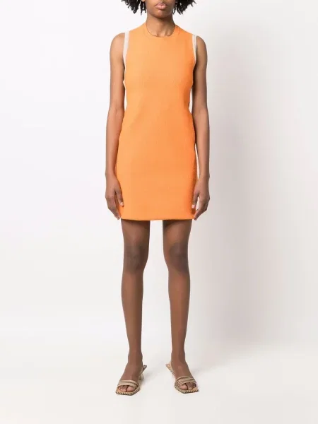 Pletené oblekové mini mini šaty Jacquemus oranžové