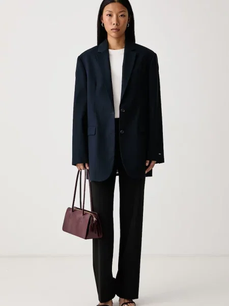 Tommy Hilfiger ravne hlače črna