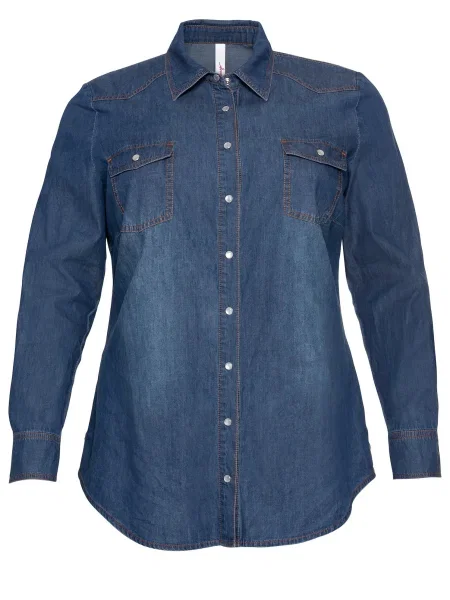 SHEEGO Bluză denim albastru