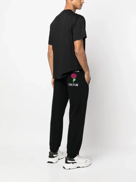 Raštuotos kelnės Versace Jeans Couture juoda